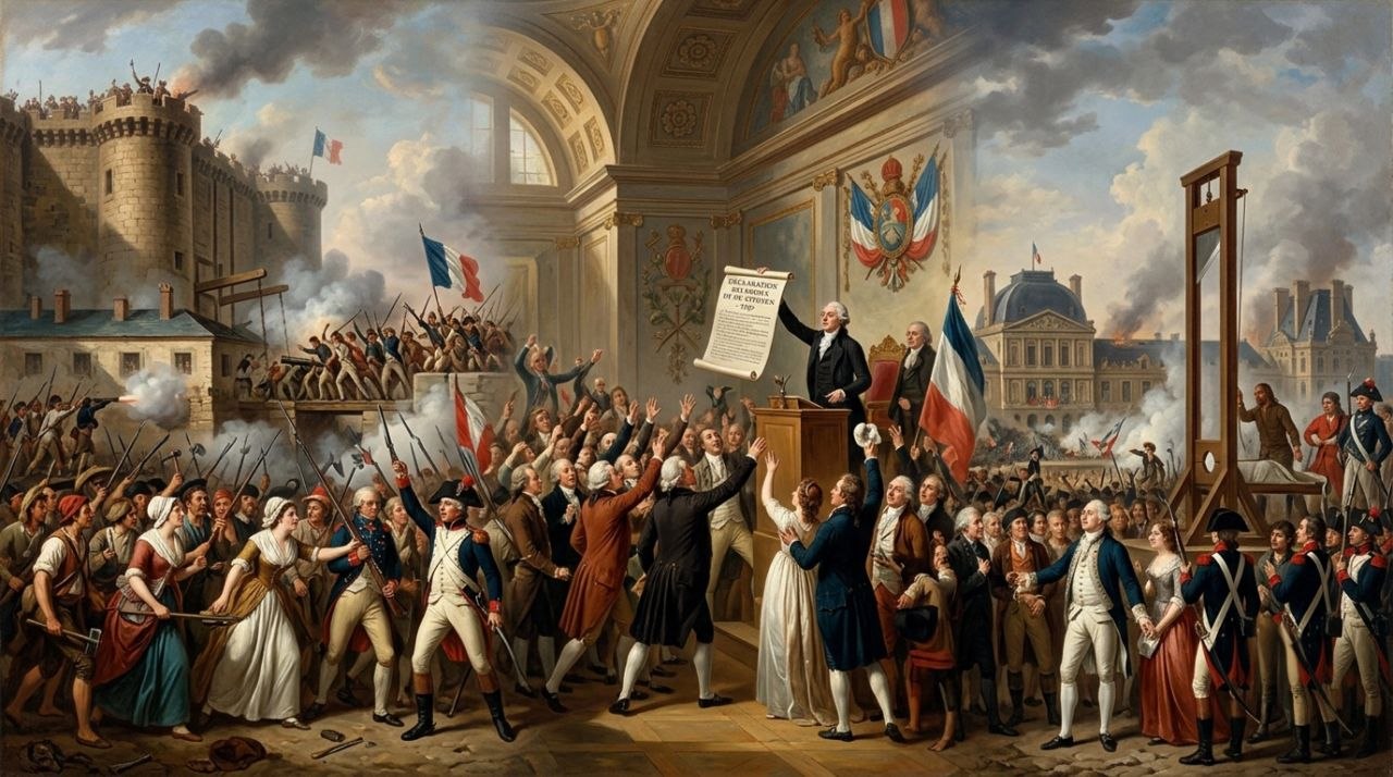 Lire la suite à propos de l’article La Révolution Française : Le Bouleversement Qui a Redessiné la France et l&rsquo;Europe 🇫🇷