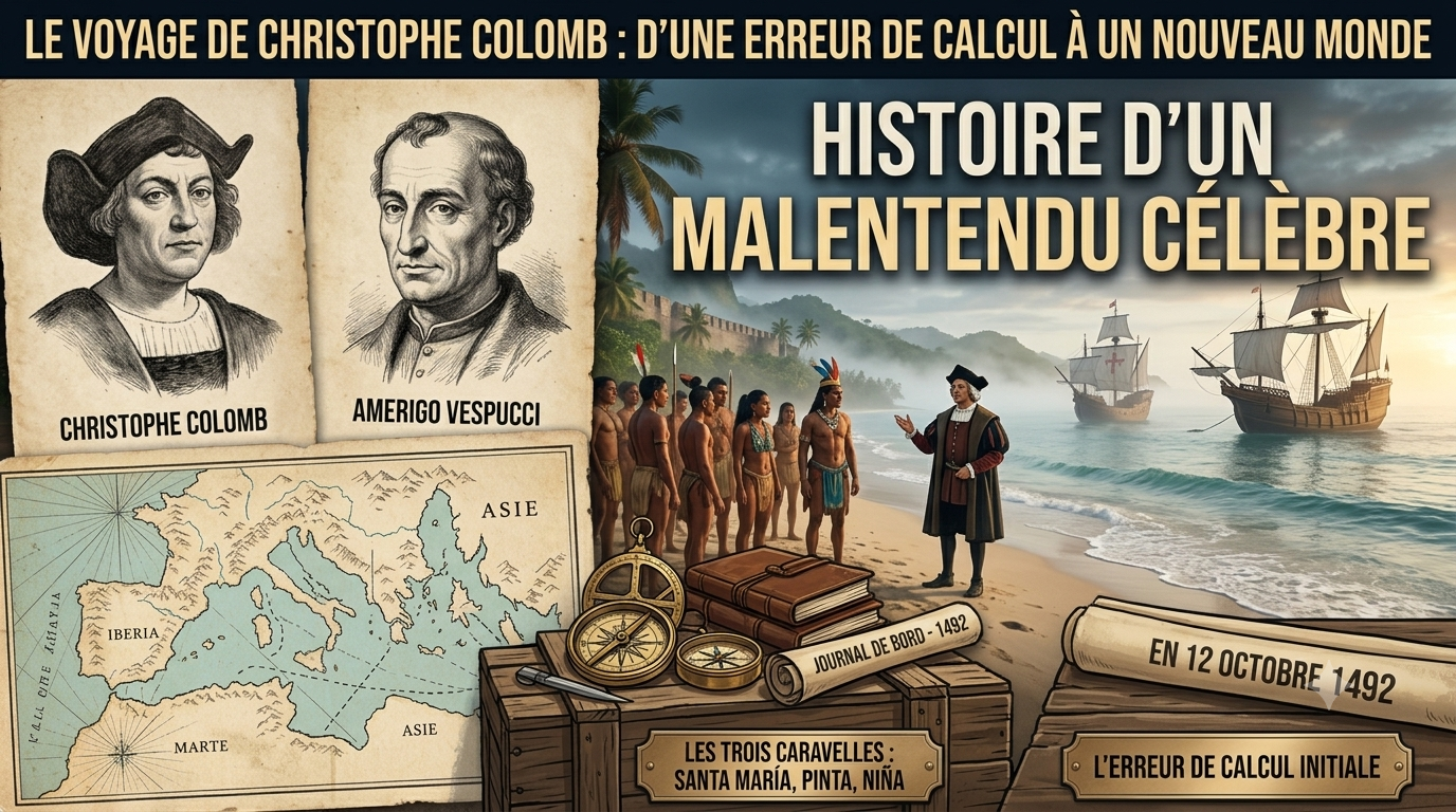 Lire la suite à propos de l’article Le Voyage de Christophe Colomb : Comment un Homme Persuadé d&rsquo;Avoir Atteint les Indes a Découvert un Nouveau Monde 🌊