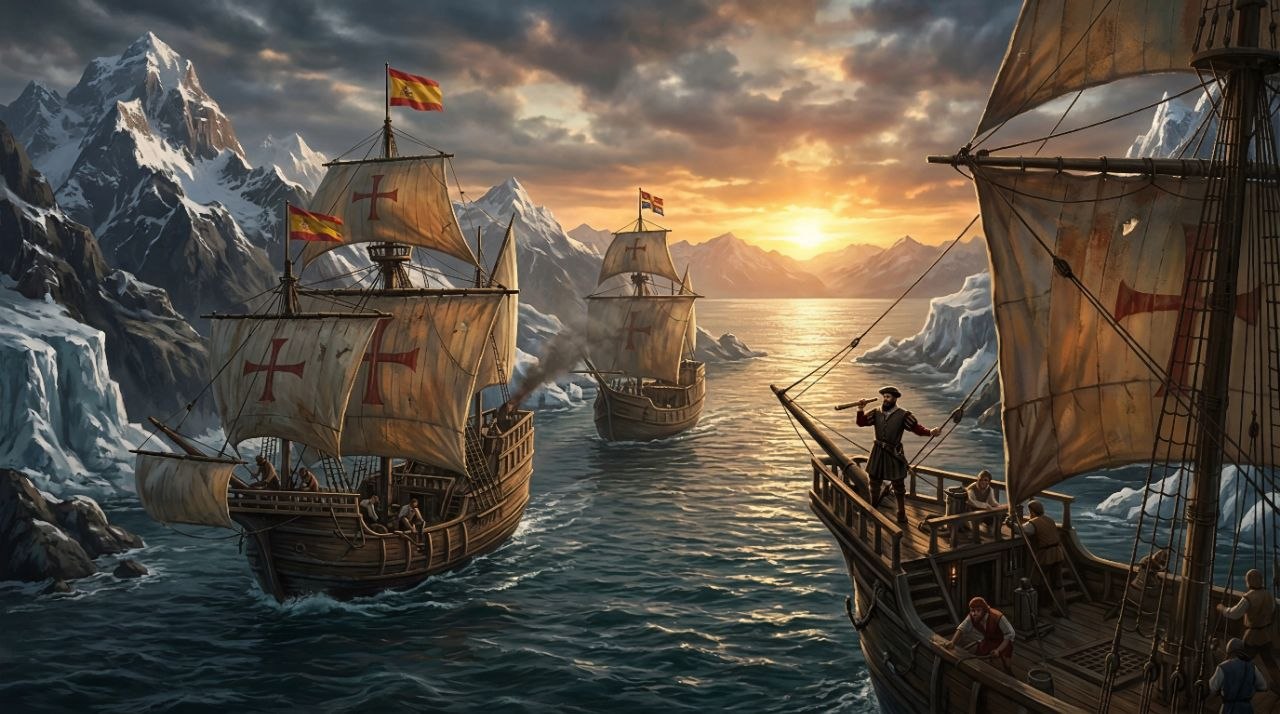Lire la suite à propos de l’article Le Voyage de Magellan : L&rsquo;Expédition Qui a Prouvé que la Terre Pouvait Être Contournée par les Mers 🌍
